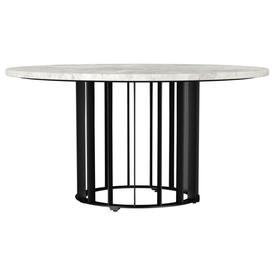 Haven 2-piece Round Marble Coffee and End Table Set Black