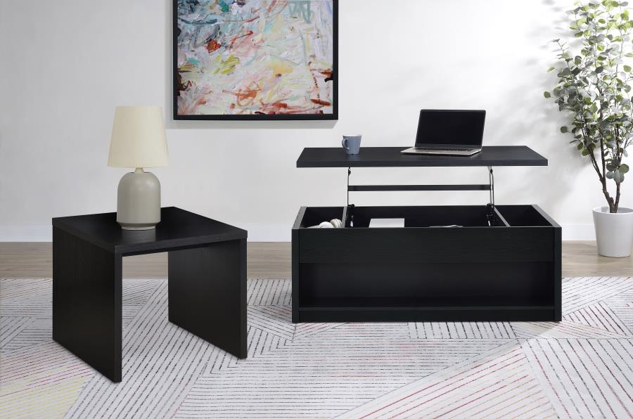 Modal Additional Images for Knapp Lift Top Cocktail Coffee Table with Dual Drawers Black