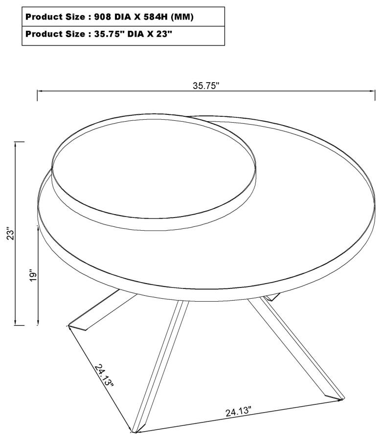 Modal Additional Images for Briggs 3-piece Round Coffee and End Table Set Black