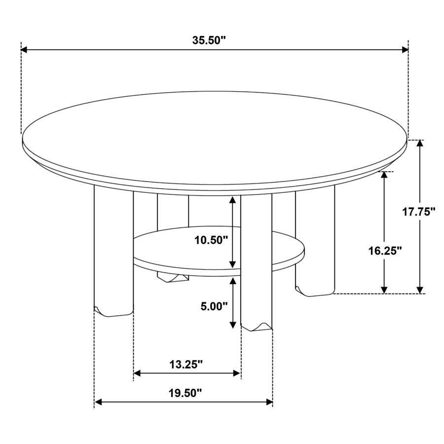 Modal Additional Images for Ottowa 2-piece Round Wood Coffee Table Set Light Oak
