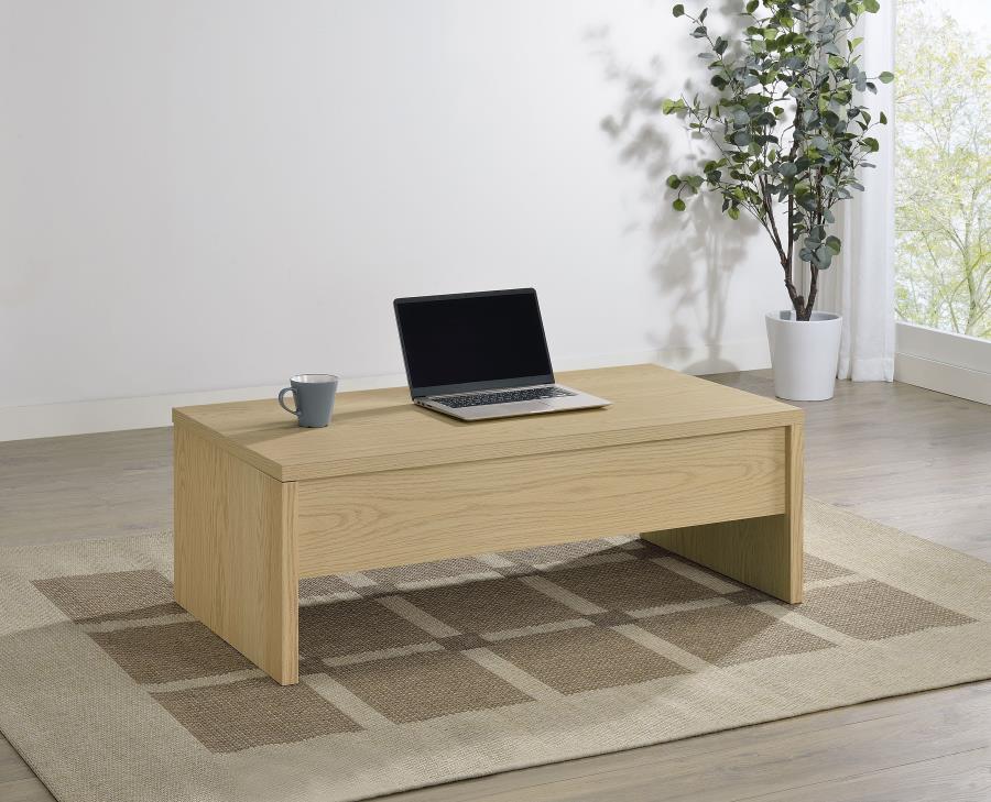 Canoga Engineered Wood Lift Top Coffee Table Light Oak