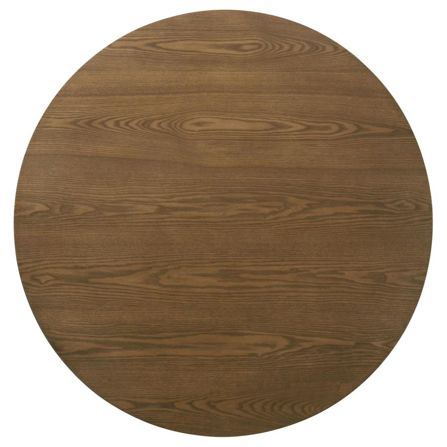 Franklin 2-piece Round Pedestal Coffee Table Set Dark Brown