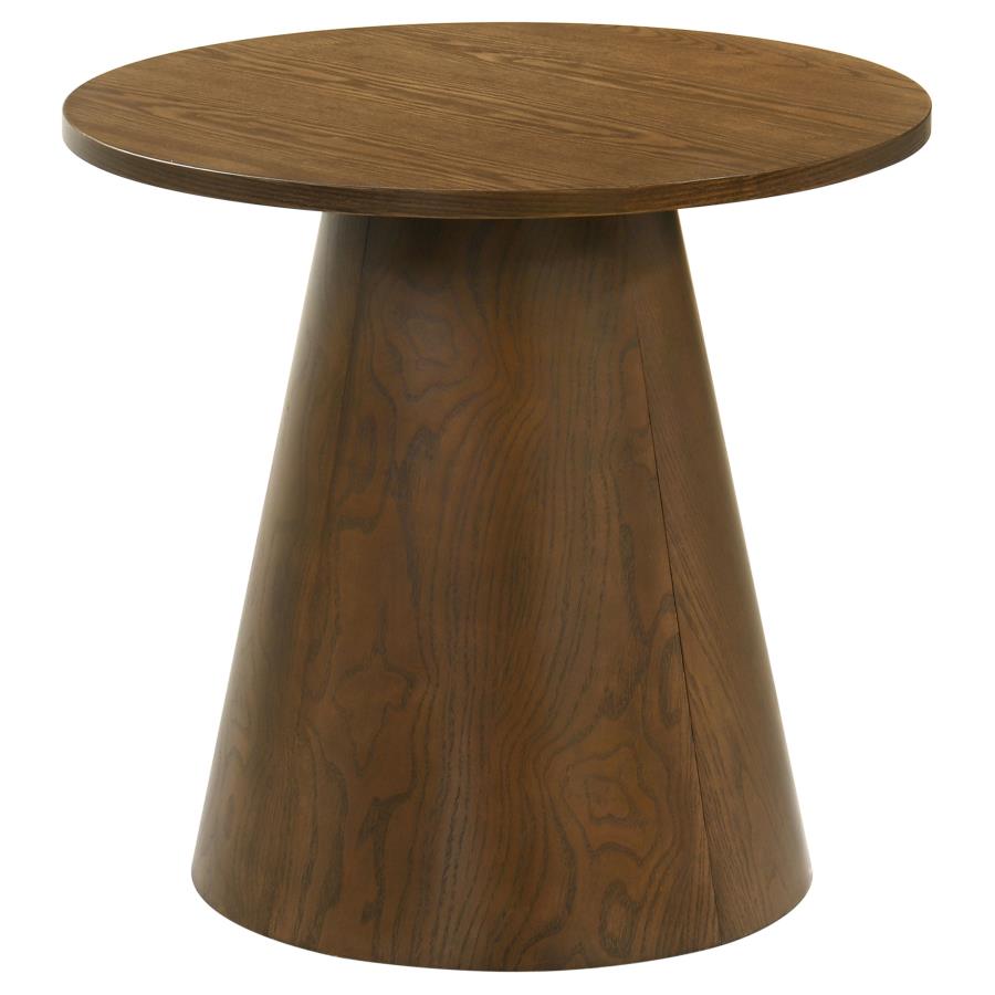 Franklin 3-piece Round Pedestal Coffee Table Set Dark Brown