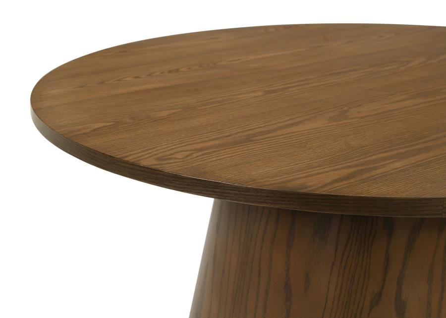 Franklin 3-piece Round Pedestal Coffee Table Set Dark Brown
