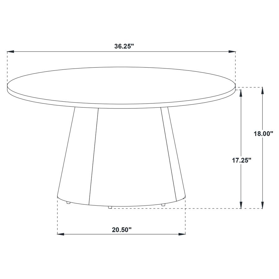 Modal Additional Images for Franklin 3-piece Round Pedestal Coffee Table Set Dark Brown