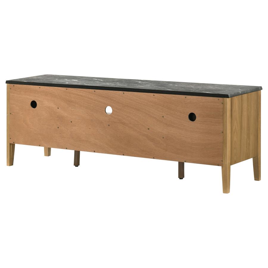 Bradley 63-inch 2-Door SmartTop TV Stand Grey and Natural