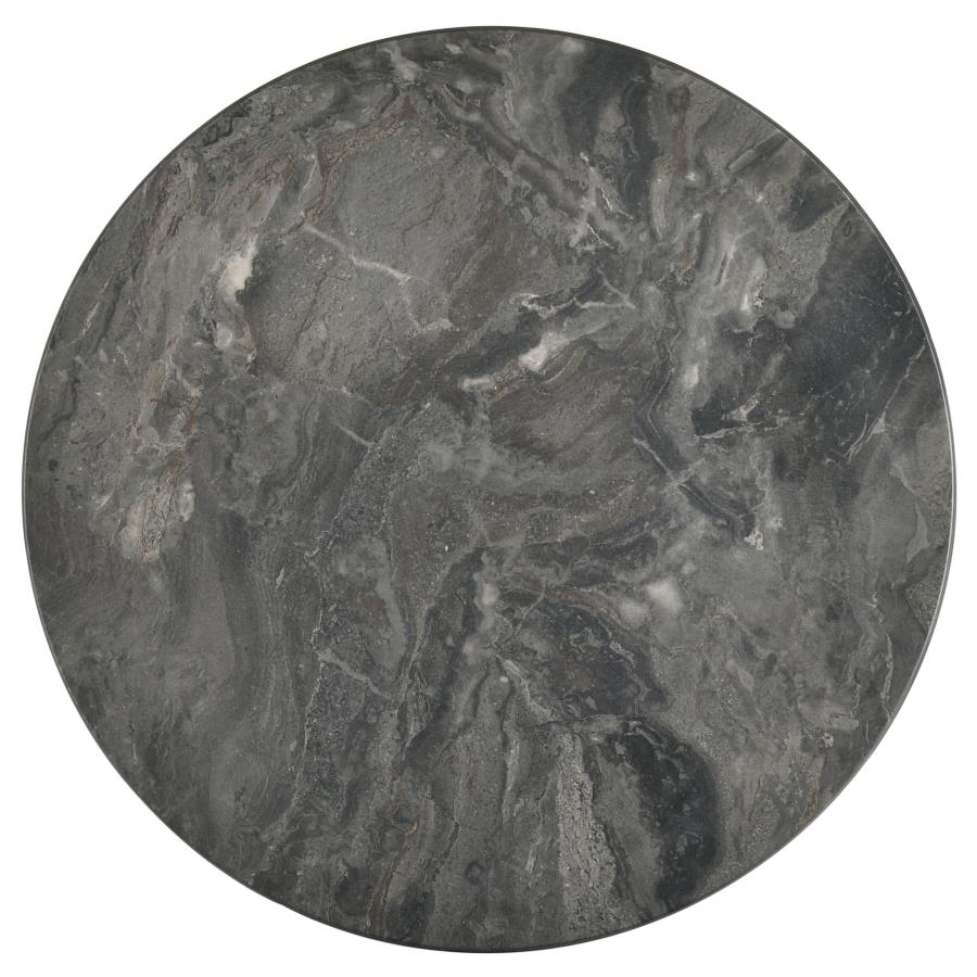 Bradley Round SmartTop End Side Table Smokey Grey and Dark Brown