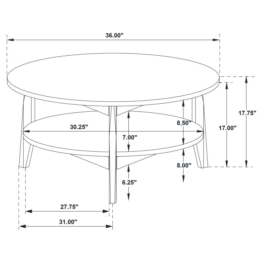 Modal Additional Images for Bradley 2-Piece Round SmartTop Coffee Table Set Smokey Grey and Brown