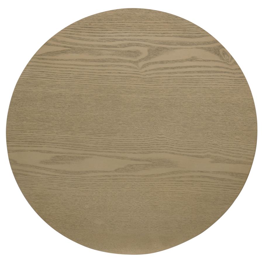 Hamlyn Round Fluted Occasional Side End Table Natural Oak