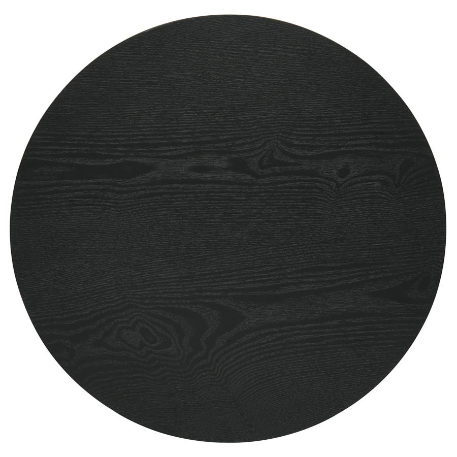 Hamlyn Round Fluted Occasional Side End Table Black