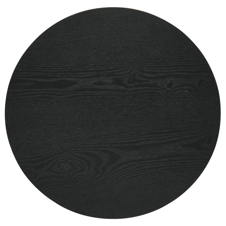 Hamlyn 2-piece Round Fluted Coffee and End Table Set Black