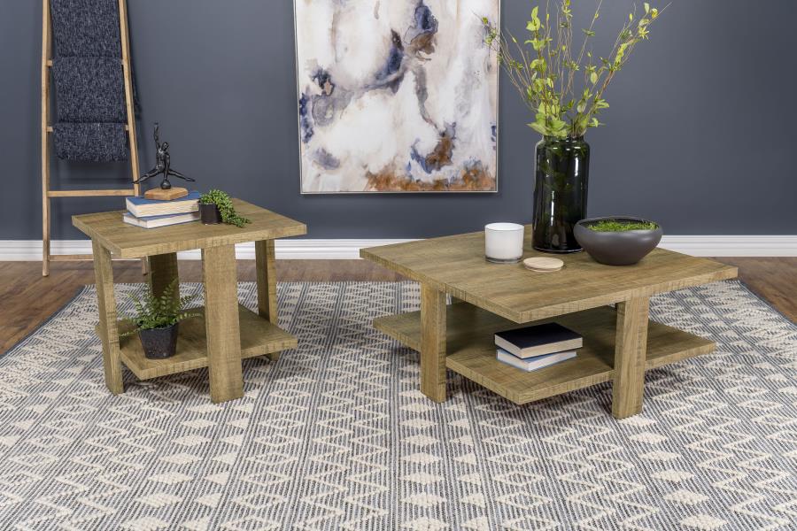 (image for) Dawn 2-piece Round Coffee and End Table Set Mango Brown