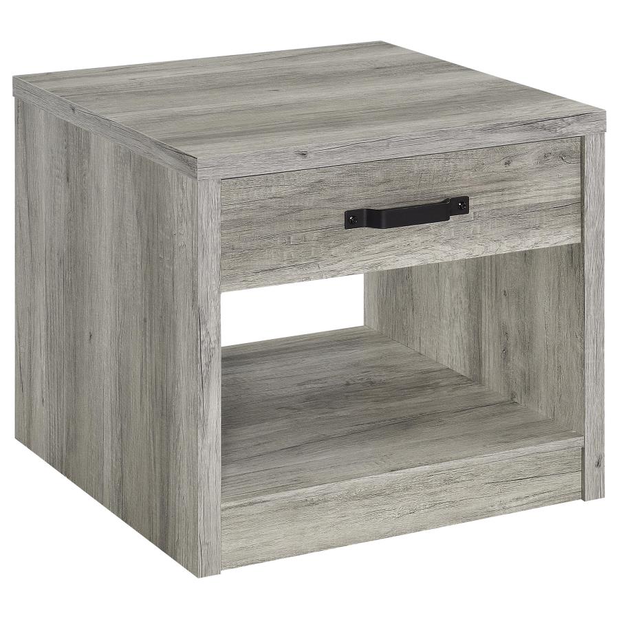 Felix 1-drawer Engineered Wood Side End Table Grey Driftwood (image for) Felix 1-drawer Engineered Wood Side End Table Grey Driftwood