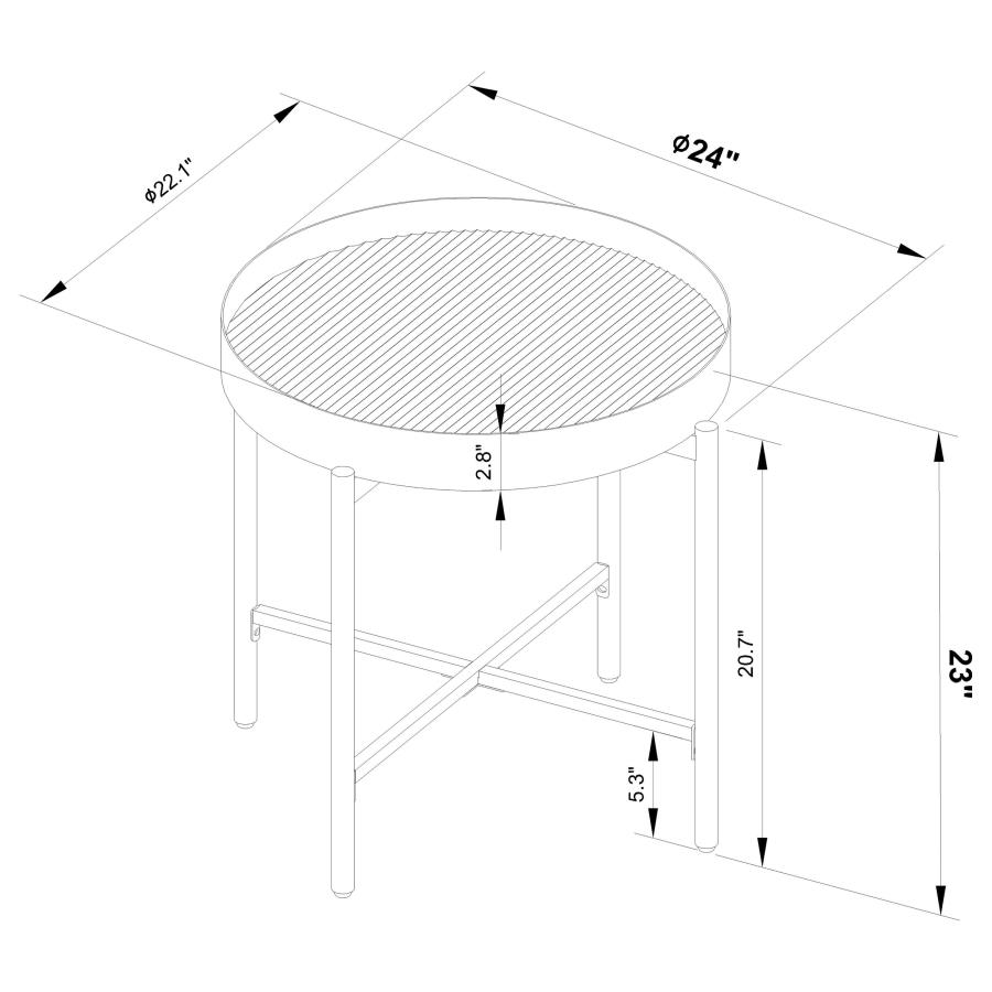 Modal Additional Images for Ozella 2-piece Round Coffee and End Table Set Sandy Black