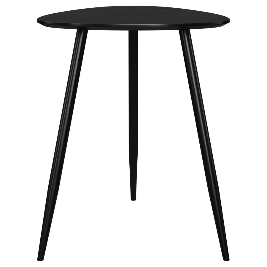 Odessa Triangular Solid Wood End Table Black