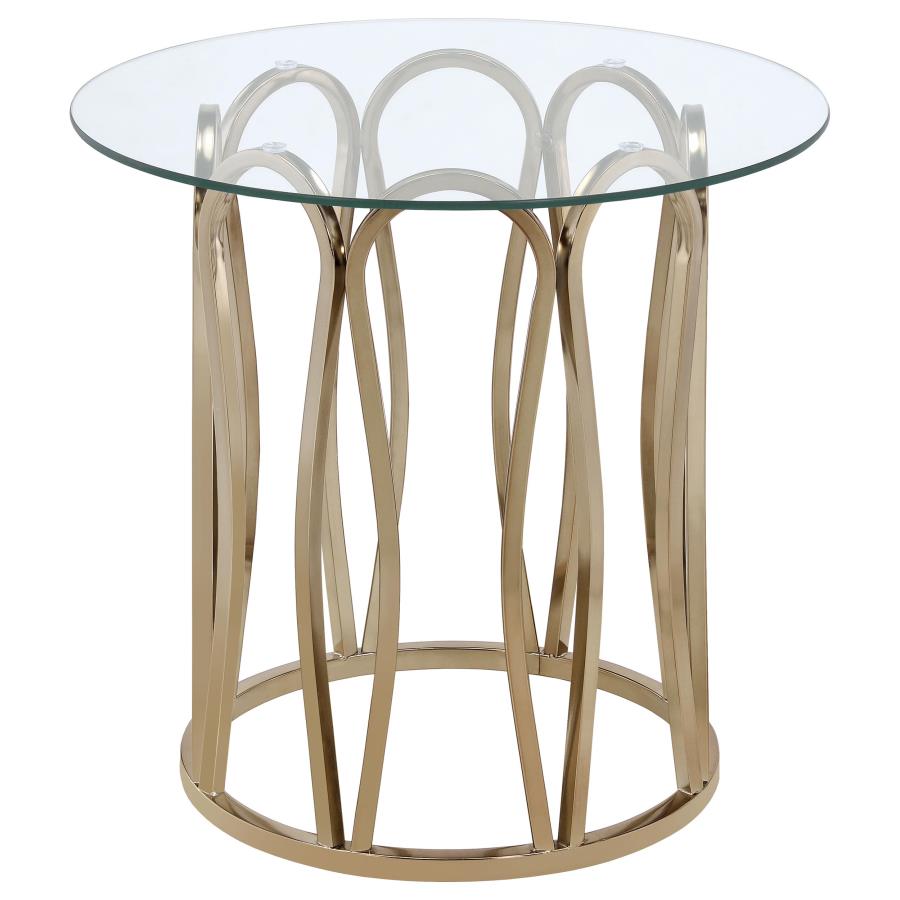 Monett 3-piece Coffee and End Table Set Chocolate Chrome