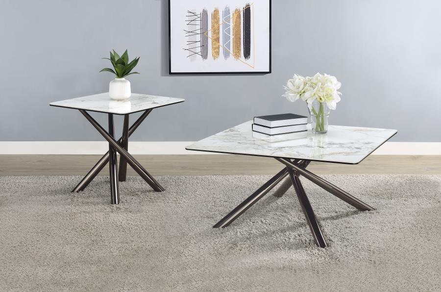 Modal Additional Images for Carvell Square Sintered Stone Top Coffee Table Mirage White