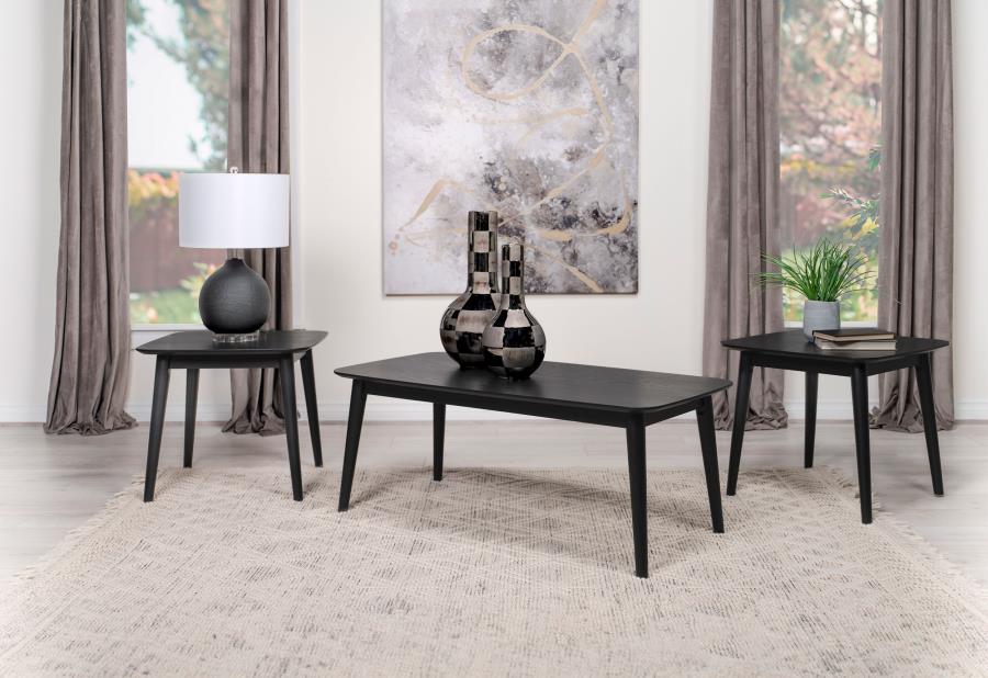 Radley 3-piece Rectangular Coffee Table Set Black (image for) Radley 3-piece Rectangular Coffee Table Set Black
