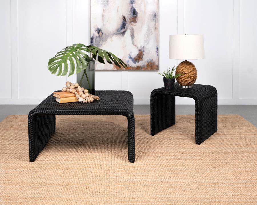 Modal Additional Images for Cahya Woven Rattan Square End Table Black