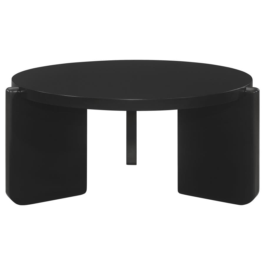 Cordova 2-piece Solid Wood Coffee and End Table Set Black