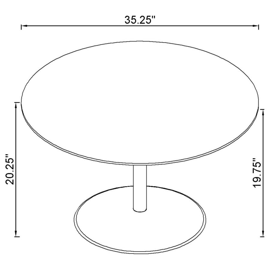 Modal Additional Images for Ganso 2-piece Round Glass Top Coffee and End Table Set Black
