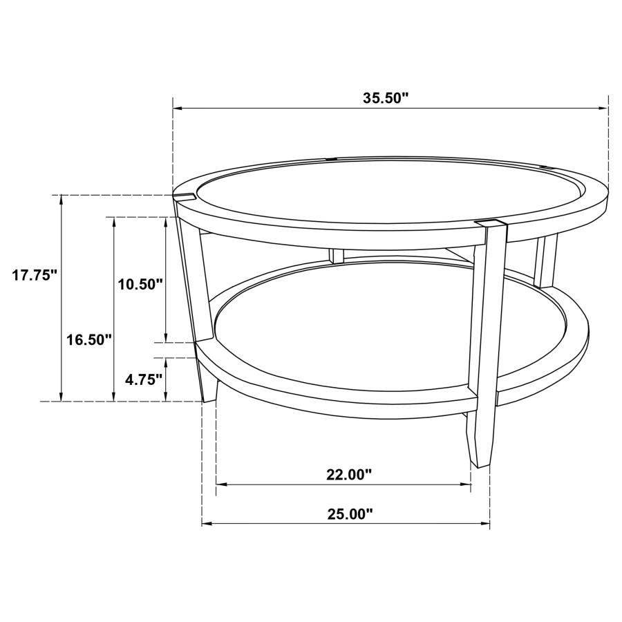 Modal Additional Images for Camillo 3-piece Round Coffee and End Table Set Maple 