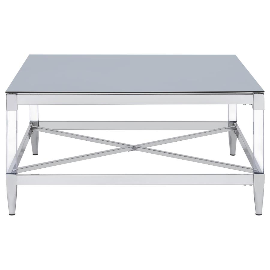 Lindley 2-piece Square Coffee and End Table Set Chrome