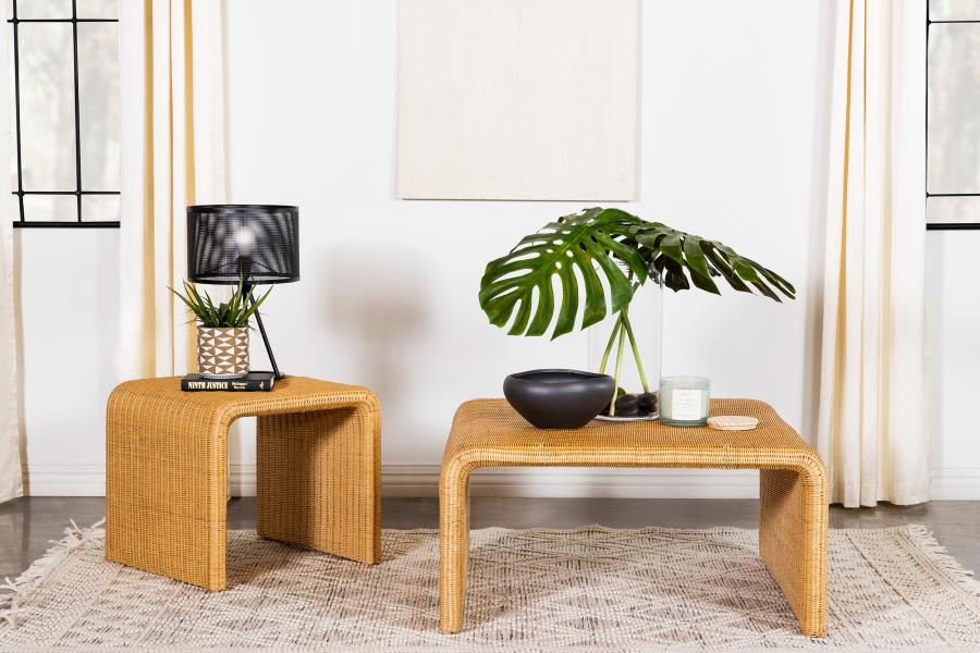 Modal Additional Images for Cahya Square Woven Rattan Coffee Table Natural