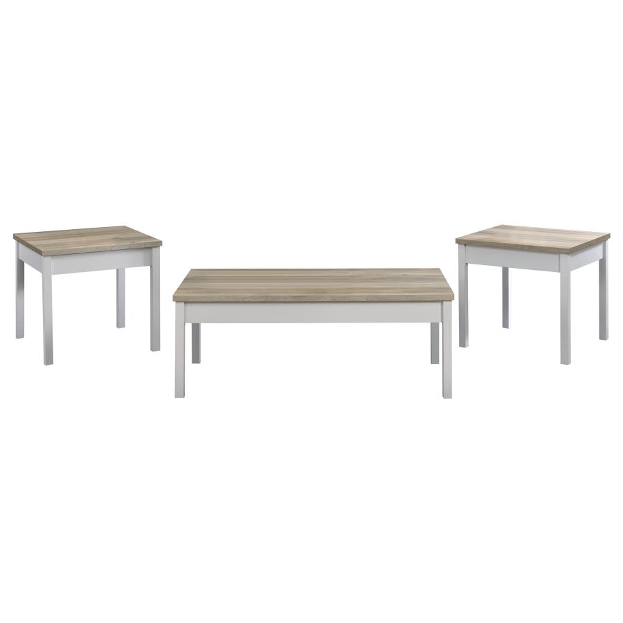 Stacie 3-piece Coffee Table Set Distressed Pine and White (image for) Stacie 3-piece Coffee Table Set Distressed Pine and White