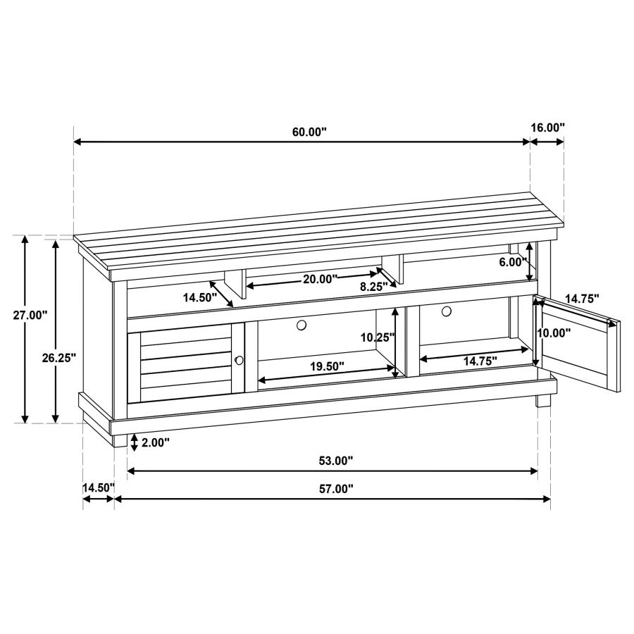 Modal Additional Images for Payne 60-inch TV Stand Media Console Distressed Brown