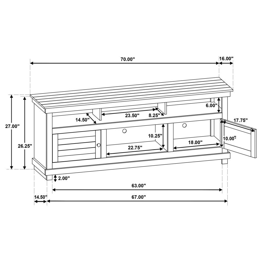 Modal Additional Images for Payne 70-inch TV Stand Media Console Distressed White