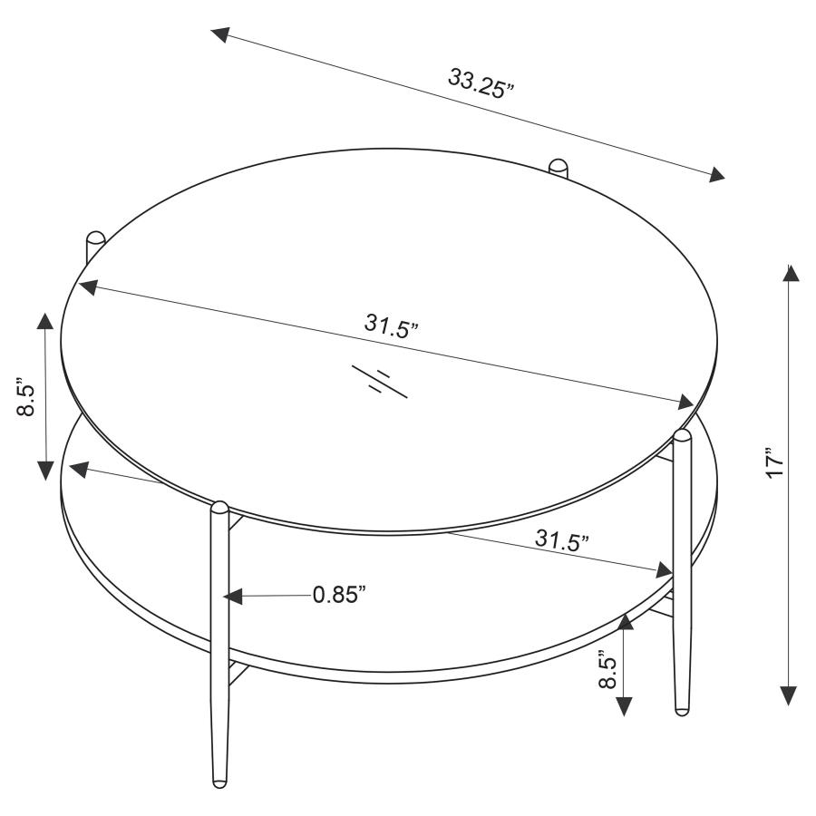 Modal Additional Images for Jonelle 3-piece Round Coffee and End Table Set Gold