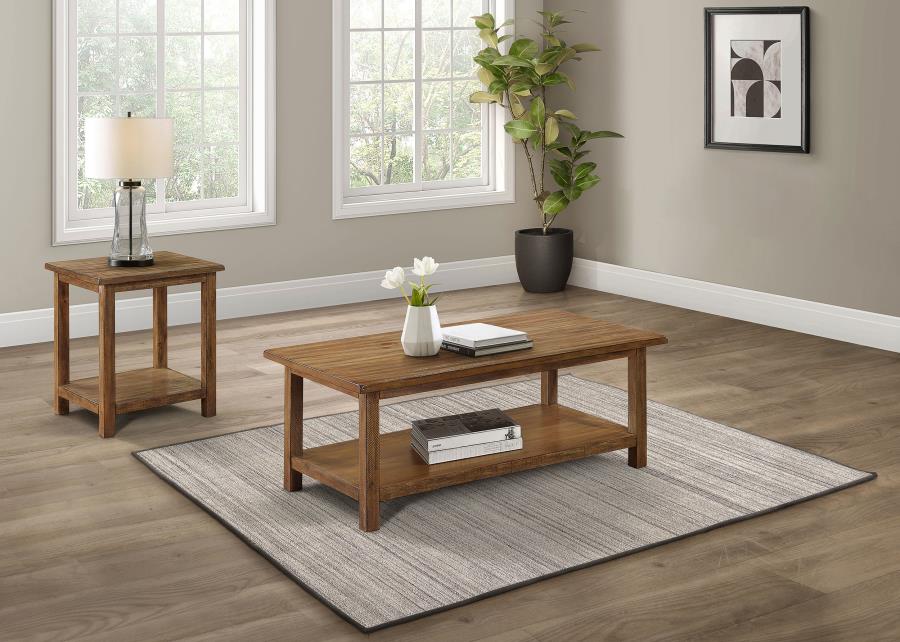 (image for) Payne 2-piece Coffee and End Table Set Distressed Brown