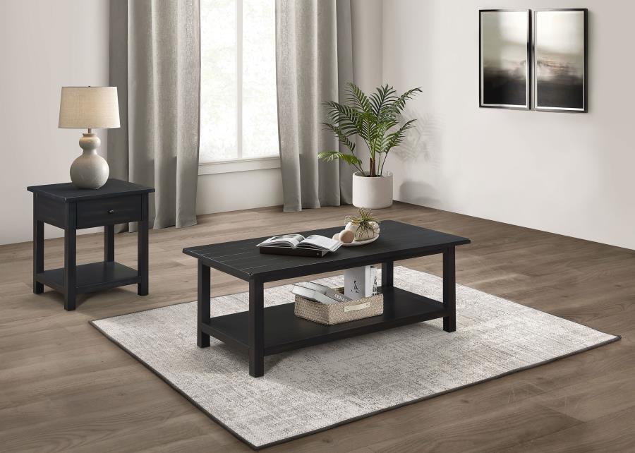 (image for) Payne 2-piece Coffee and 1-drawer End Table Set Java