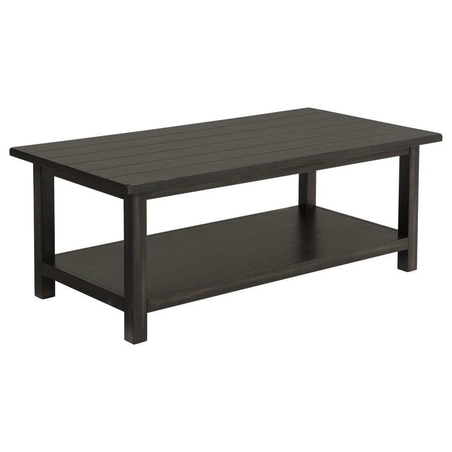 Payne Wood Coffee Table with Shelf Java (image for) Payne Wood Coffee Table with Shelf Java