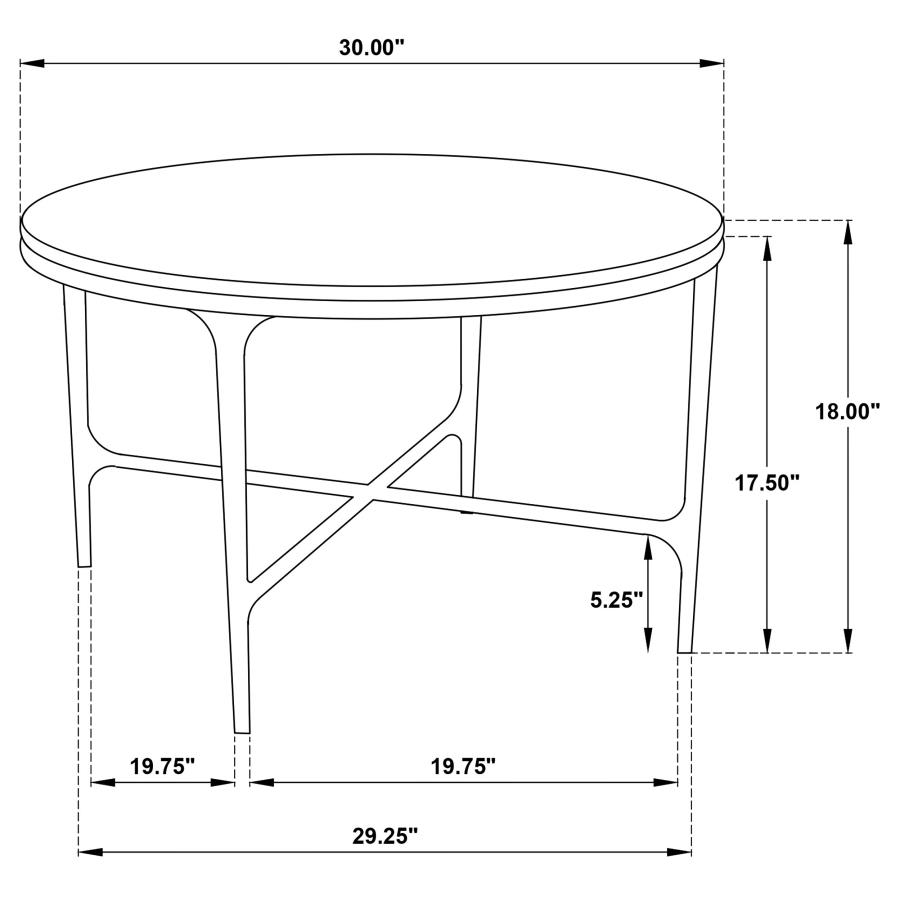 Modal Additional Images for Hermas 2-piece Round Marble Coffee and End Table Set White
