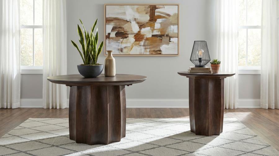 Modal Additional Images for Cayenne Solid Mango Wood Accent Side End Table Walnut