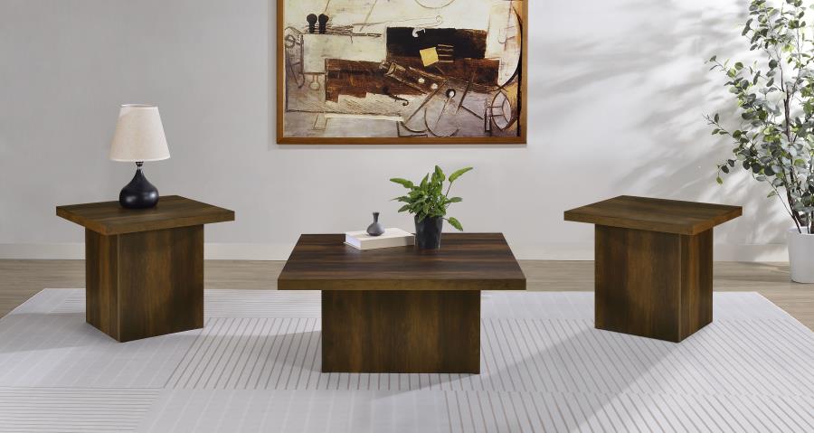 (image for) Devar 3-piece Square Coffee and End Table Set Dark Pine