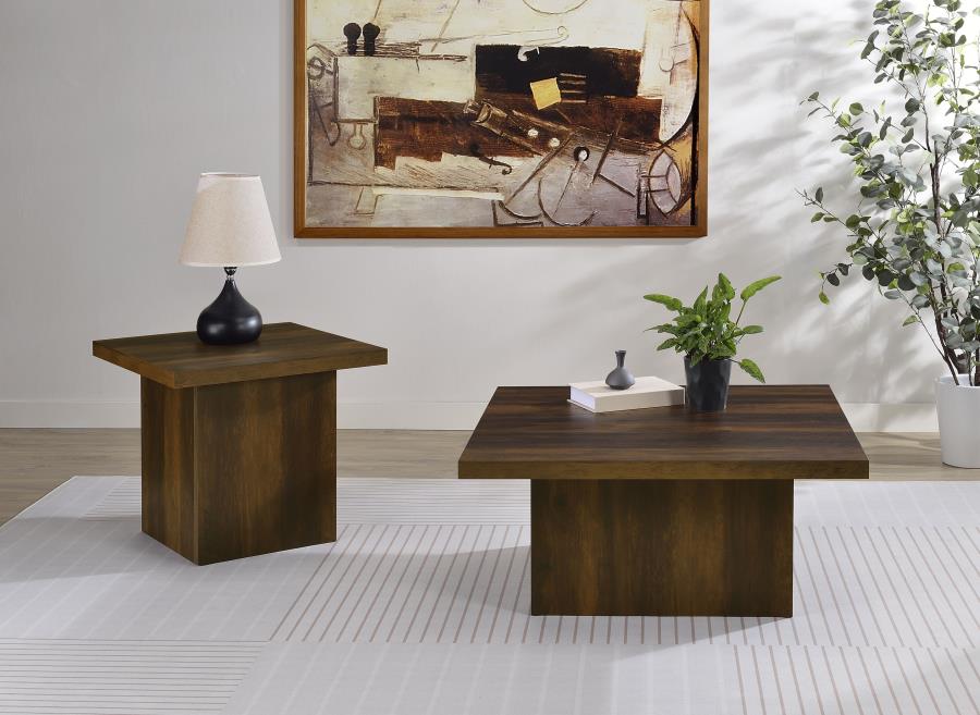 Modal Additional Images for Devar Square Engineered Wood Cocktail Coffee Table Dark Pine