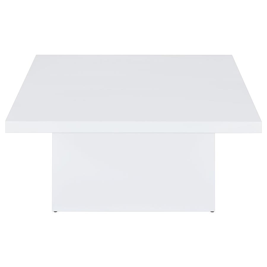 Devar 2-piece Square Coffee End Table Set White High Gloss