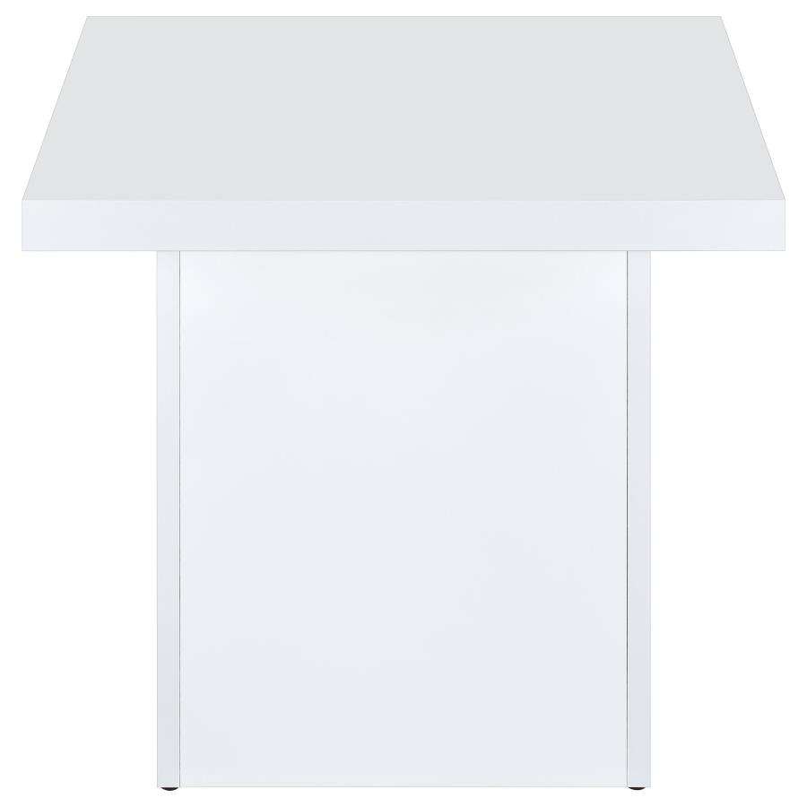 Devar 3-piece Square Coffee End Table Set White High Gloss