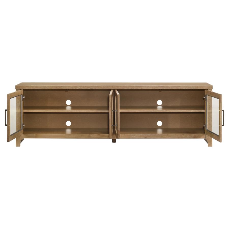 Brenham 79-inch 4-door TV Stand Media Console Washed Oak