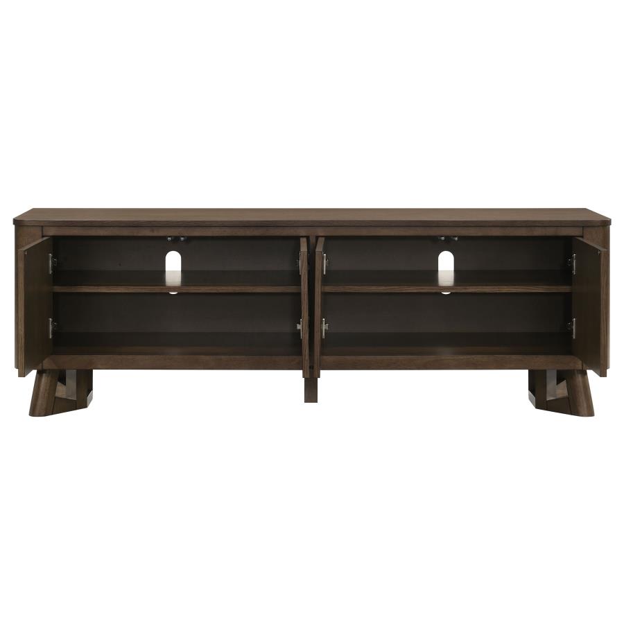 Trotter 71-inch 4-Door Wood TV Stand Media Console Brown