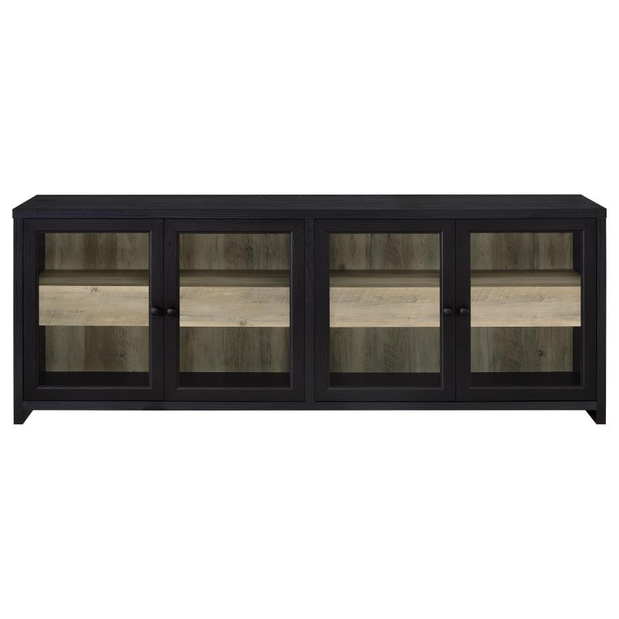 Denison 79-inch 4-door TV Stand Media Console Black