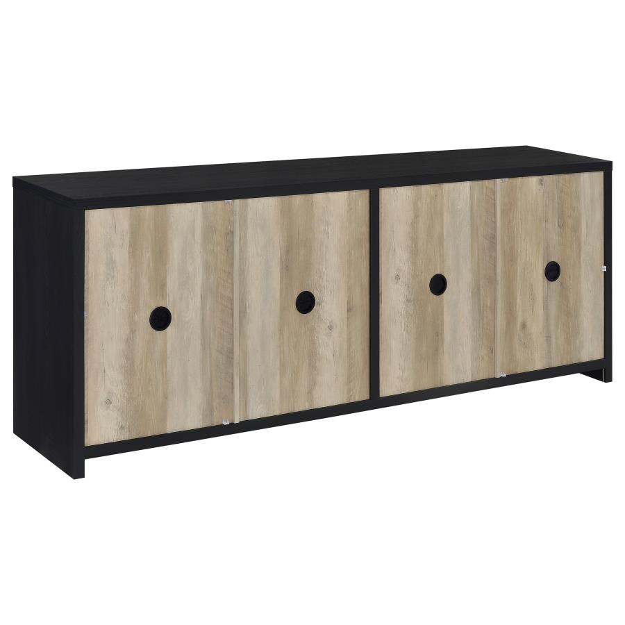 Denison 79-inch 4-door TV Stand Media Console Black