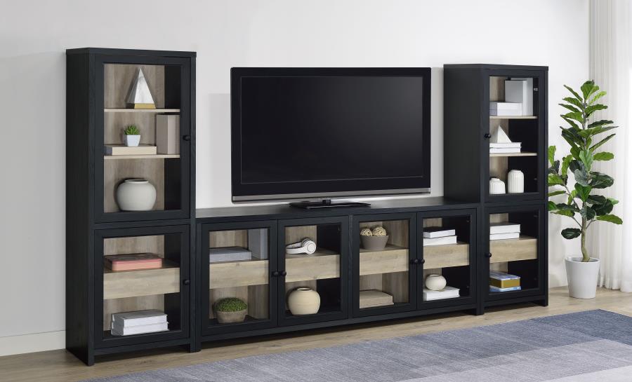 Modal Additional Images for Denison 67-inch 2-door Media Tower Storage Cabinet Black