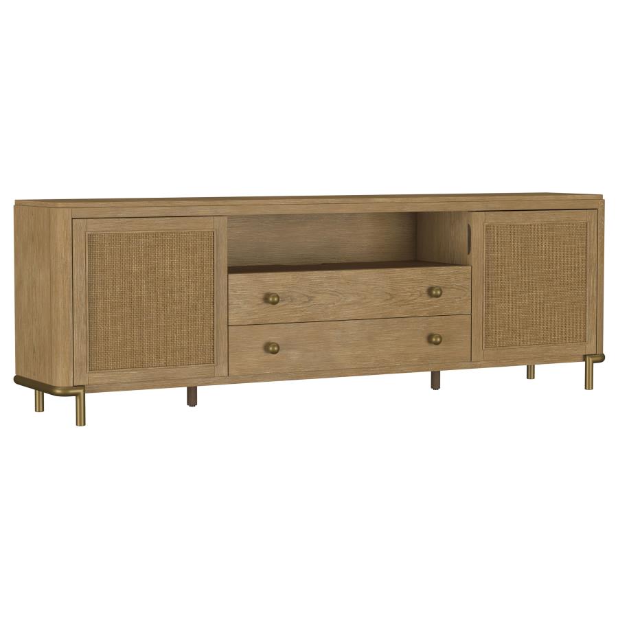(image for) Arini Rattan Cane 2-door TV Stand Media Console Sand Wash