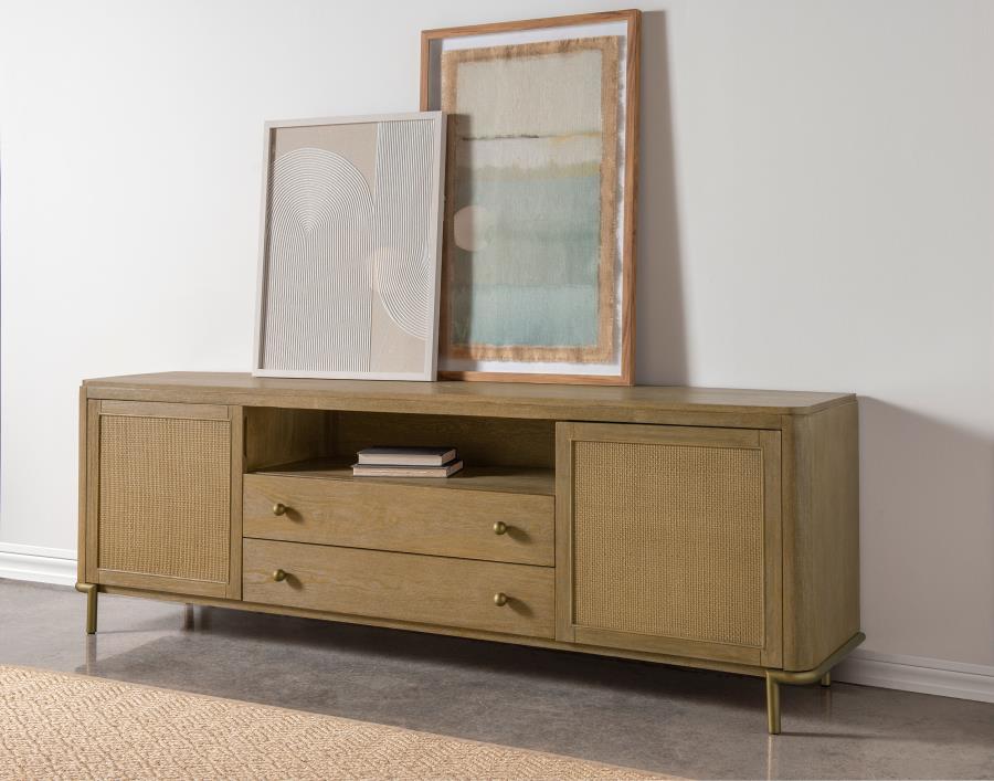 Modal Additional Images for Arini Rattan Cane 2-door TV Stand Media Console Sand Wash