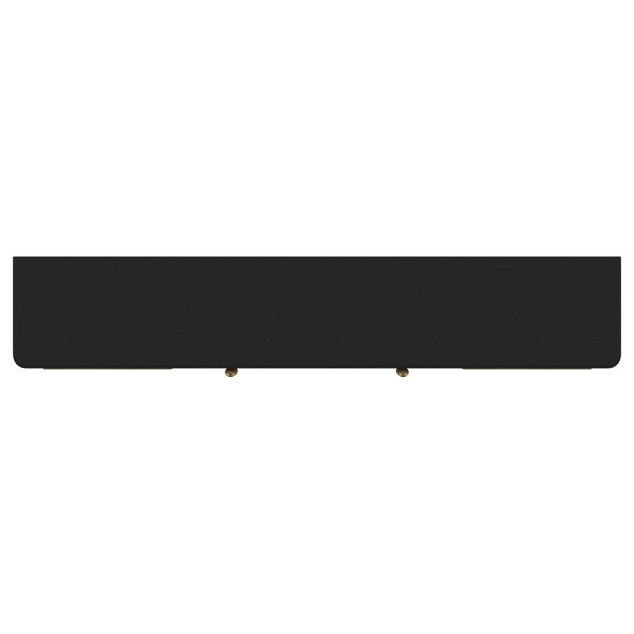 Arini Rattan Cane 2-door TV Stand Media Console Black