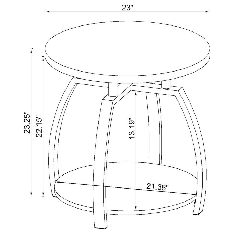 Dacre Round Engineered Wood Top Side End Table Greige